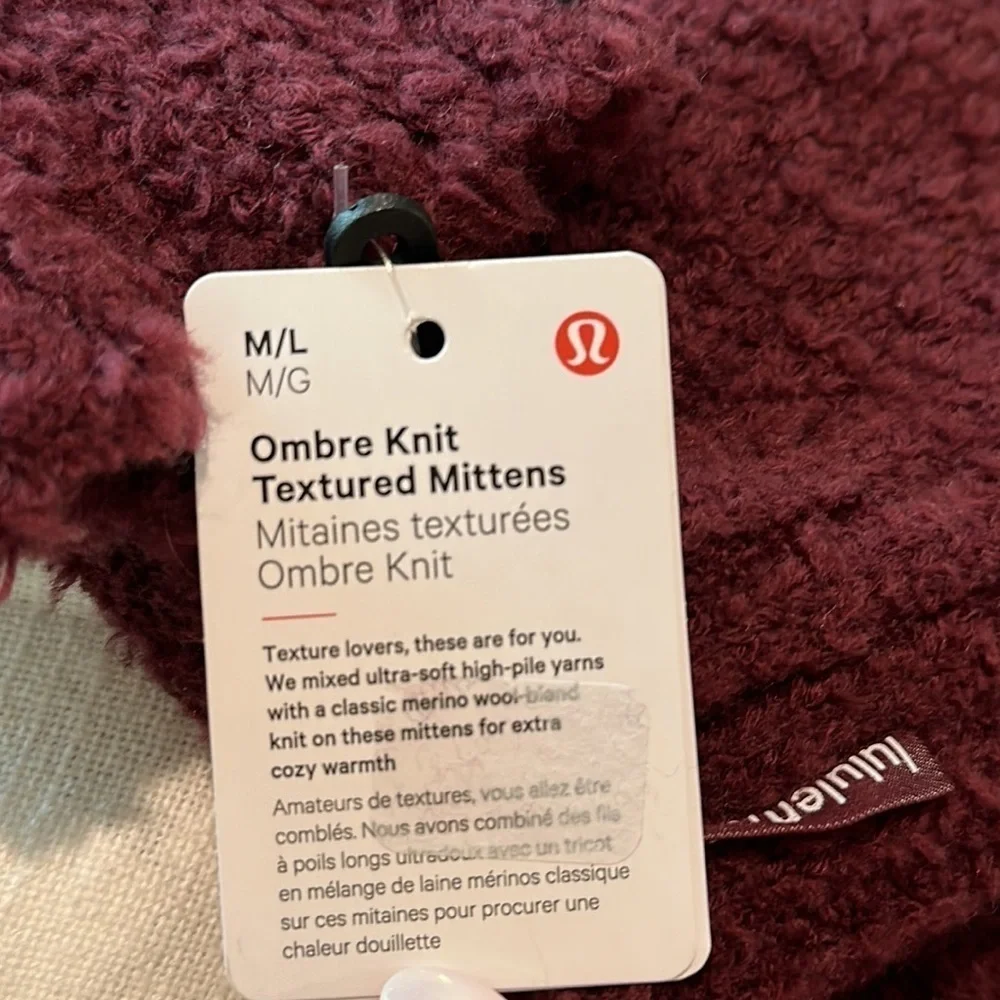 Lululemon Women's Ombre Knit Textured Mittens M/L NWT